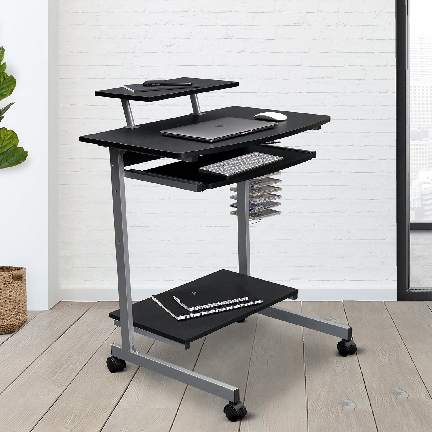 Techni Mobili Compact Computer Cart With Storage, Graphite - Samsclub.com