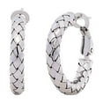 thumbnail image 5 of Italian Diamond Cut Snake Hoop Earrings in Sterling Silver, 5 of 7