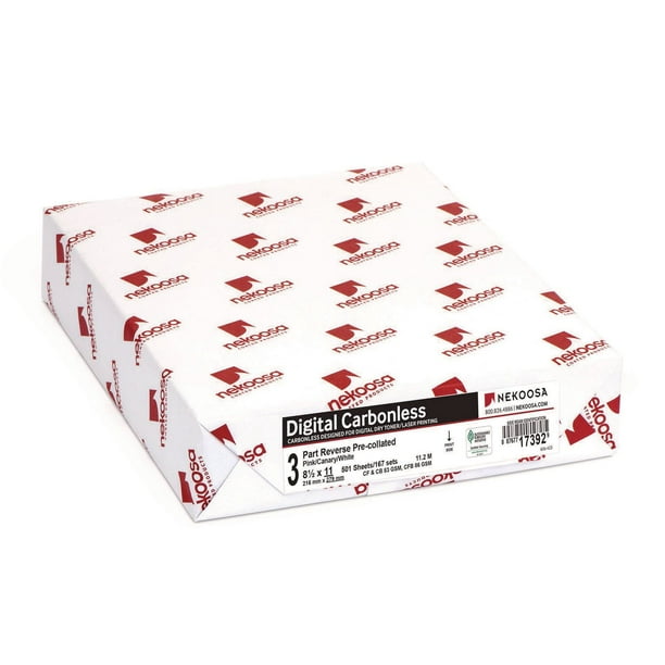 Nekoosa - Fast Pack Digital Carbonless Paper, 3-Part, Reverse