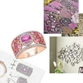 thumbnail image 7 of Pink Sapphire & 0.45 CT. T.W. Diamond Band in 14K Gold, 7 of 7