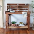 thumbnail image 2 of Backyard Discovery 47" Acacia Wood Garden Potting Bench & Serving Bar w/ Shelf, 2 of 9