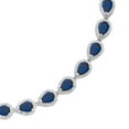 thumbnail image 2 of Pear Cut Lab Created Gemstone Halo Tennis Necklace in Sterling Silver, 2 of 3
