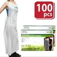 thumbnail image 3 of Kleen Chef Disposable Waterproof Poly Aprons, White 100 ct., 3 of 8