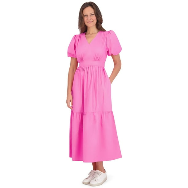 knee length dresses for ladies Girls Puff Sleeve Dress