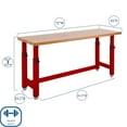 thumbnail image 3 of Seville Classics UltraHD Height Adjustable Workbench, 72" W x 25" D x 28.5”- 42” H, 3 of 15
