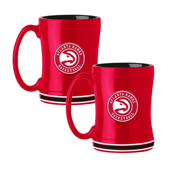 Logo Brands Atlanta Hawks 14oz Relief Mug Set