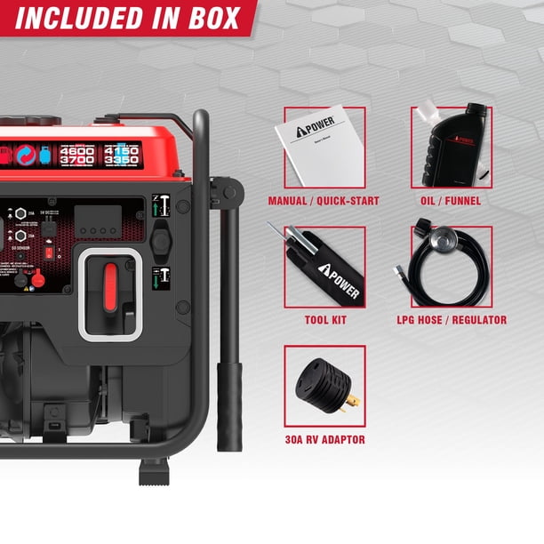 4,600 / 3,700 Watt AiPower Dual Fuel Open Frame Inverter Generator