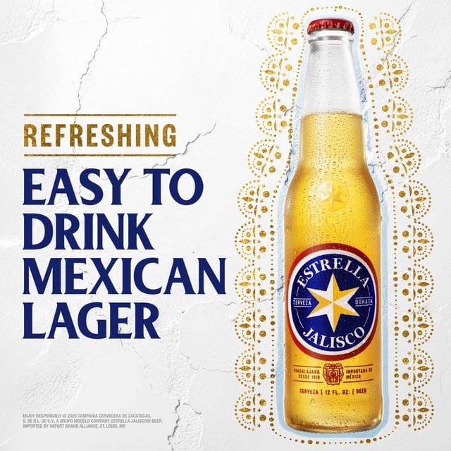 Estrella Jalisco Mexican Lager Beer, 12 fl. oz. bottle, 24 pk.