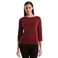 thumbnail image 1 of Rafaella Women's 3/4 Sleeve Boatneck Top, 1 of 11