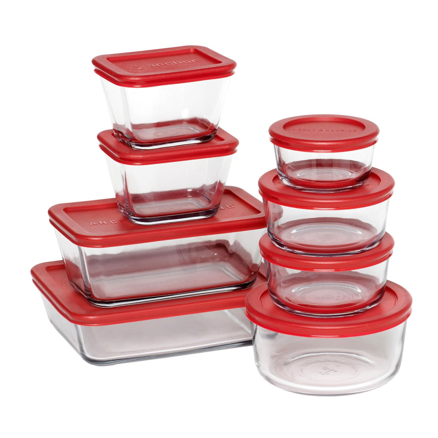 Anchor Hocking SnugFit 16-Piece Glass Food Storage Containers with Lids