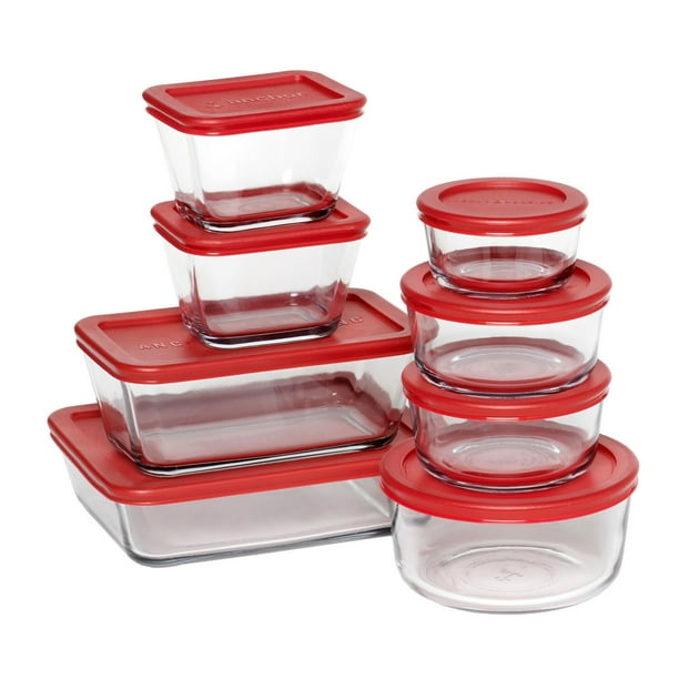Anchor Hocking SnugFit 16-Piece Glass Food Storage Containers with Lids -  Samsclub.com