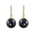 thumbnail image 2 of 8-9mm Cultured Freshwater Pearl and Diamond (0.05 cttw) Drop Earrings in 14K Gold, 2 of 4