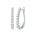 thumbnail image 1 of Round Cut Oval Shape Diamond Hoop Earrings in 14K Gold, 1 of 4