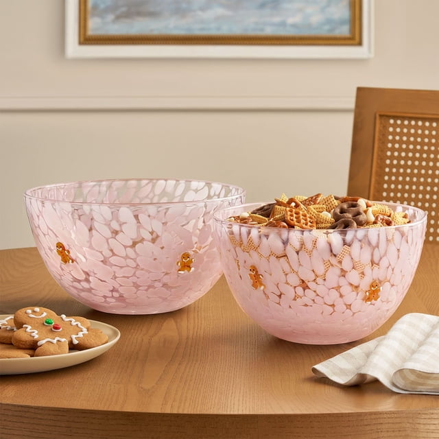 Member's Mark Holiday Icon Glass Serving Bowls, Set of 2