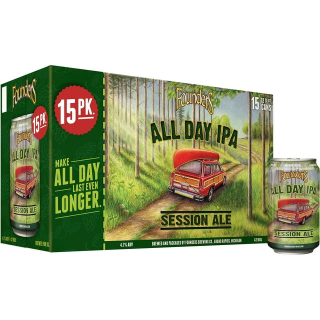 Founders All Day IPA Ale Beer, 12 fl. oz. can, 15 pk.