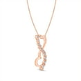 thumbnail image 2 of 0.23 CT. T.W. Diamond Double Heart Infinity Pendant in 14K Gold, 2 of 8
