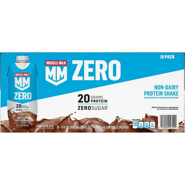 Muscle Milk Zero Non-Dairy Protein Shake, Chocolate (11 fl. oz