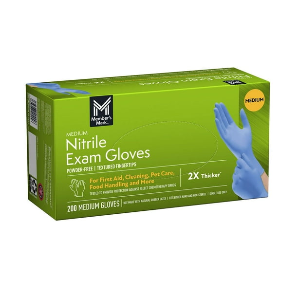 Member's Mark Nitrile Exam Gloves, Choose your Size, 200 ct