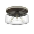 thumbnail image 2 of Hunter Devon Park Clear Glass 3 Light Flush Mount Ceiling Light Fixture, 2 of 7