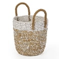 thumbnail image 3 of Raffia and Sisal Camo Baskets with Jute Rope Ear Handles, Set of 2, 3 of 6