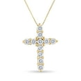 thumbnail image 1 of 0.96 CT. T.W. Diamond Cross Pendant Necklace in 14K Gold, 1 of 4
