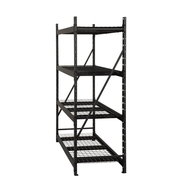 Astromach 4-Shelf Heavy Duty Industrial Storage Rack, Black