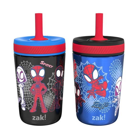 Zak Designs 12-oz. Stainless Steel Double-Wall Tumbler for Kids with Straw, 2-Piece Set