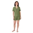 thumbnail image 1 of DreamMark Women's 2-Piece Short Sleeve and Short Notch Collar Pajama Set, 1 of 12