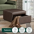 thumbnail image 2 of Studio Living Hailey Storage Ottoman in Brown Faux Leather, 2 of 8