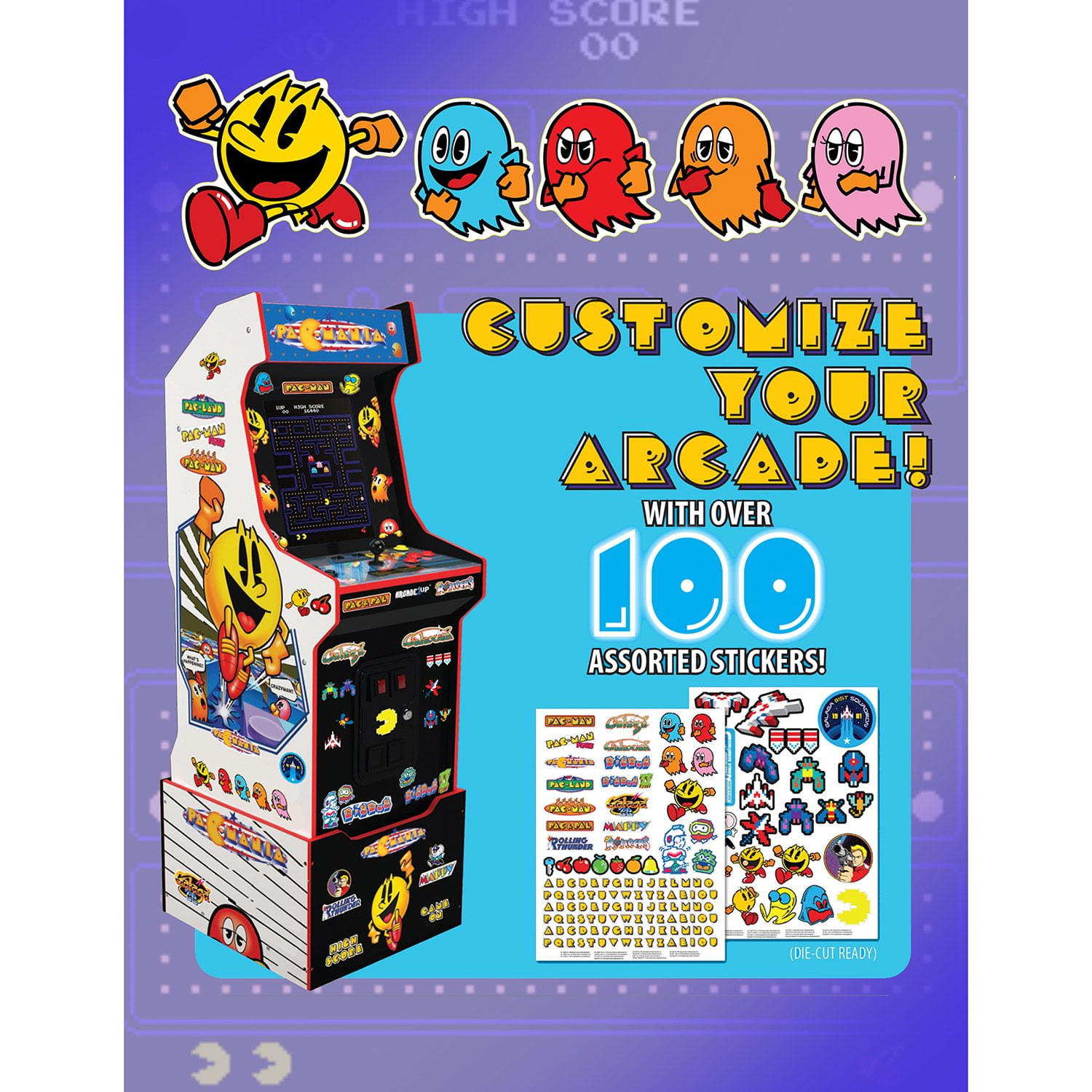Arcade1Up PacMan Customizable Arcade Featuring Pac-Mania with