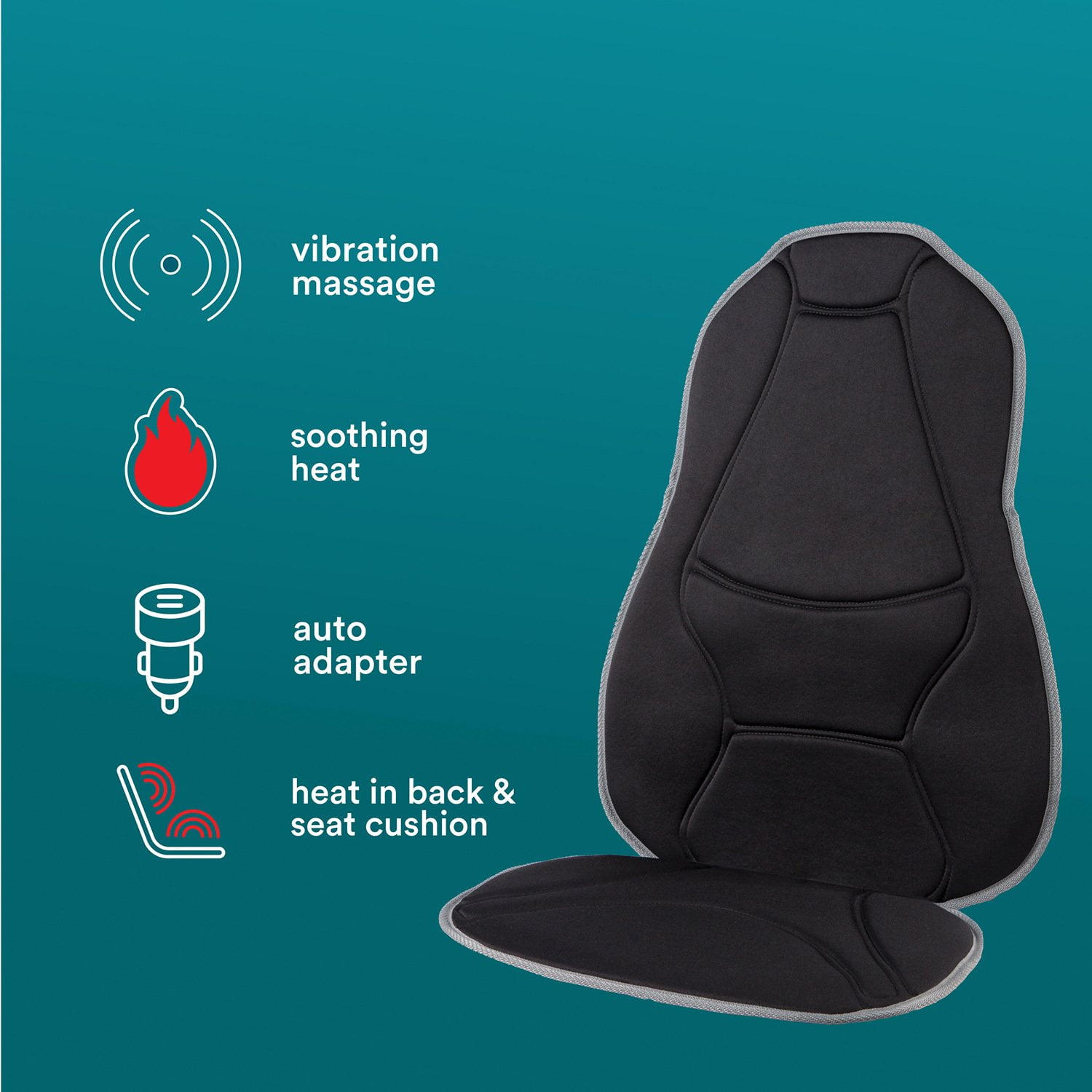 vibrating massage cushion Mynt Back Massager Seat Cushion Massager with Heat, 8 Vibration Massag –  HelloMynt main image 1