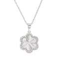 thumbnail image 1 of Diamond Cut Halo Flower Necklace in 14K Gold, 1 of 5