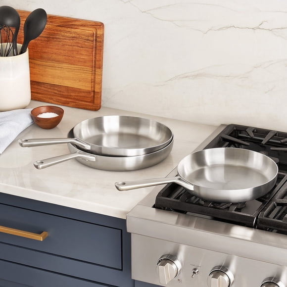 Member's Mark 3-Piece Modern Tri-ply Fry Pan Set