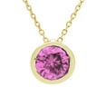 thumbnail image 1 of Round Cut Gemstone Bezel Pendant in 14K Gold, 1 of 6