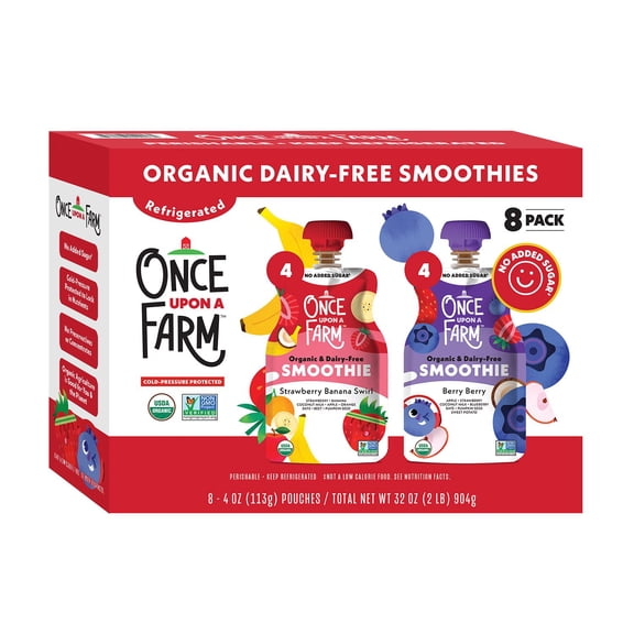 Once Upon A Farm Organic Dairy Free Smoothie Pouches 4 oz., 8 ct.