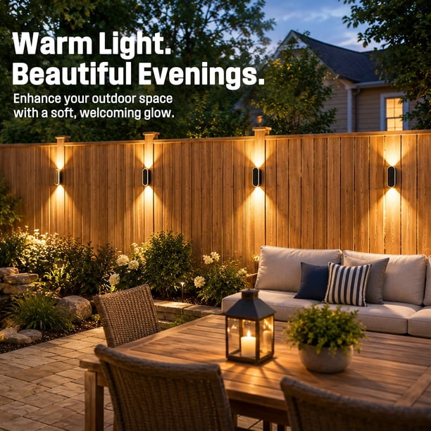 Westinghouse Solar Outdoor Fence Lights (4-Pack), Dusk-to-Dawn LED