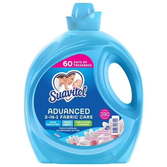 Suavitel Advanced Liquid Fabric Softener, Field Flowers, 280 loads, 160 fl. oz.