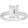 thumbnail image 1 of Emerald Diamond Solitaire Ring in 18K Gold, 1 of 3