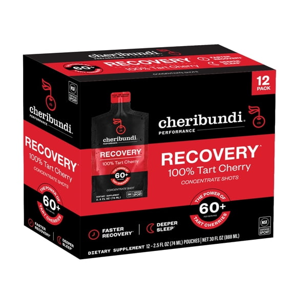 Cheribundi Recovery Tart Cherry Concentrate Pouches, 12 ct.