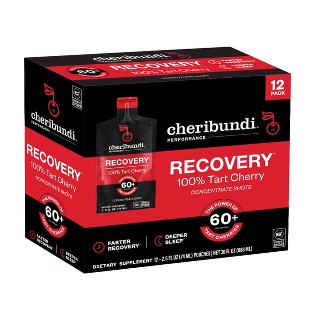Cheribundi Recovery Tart Cherry Concentrate Pouches, 12 ct.