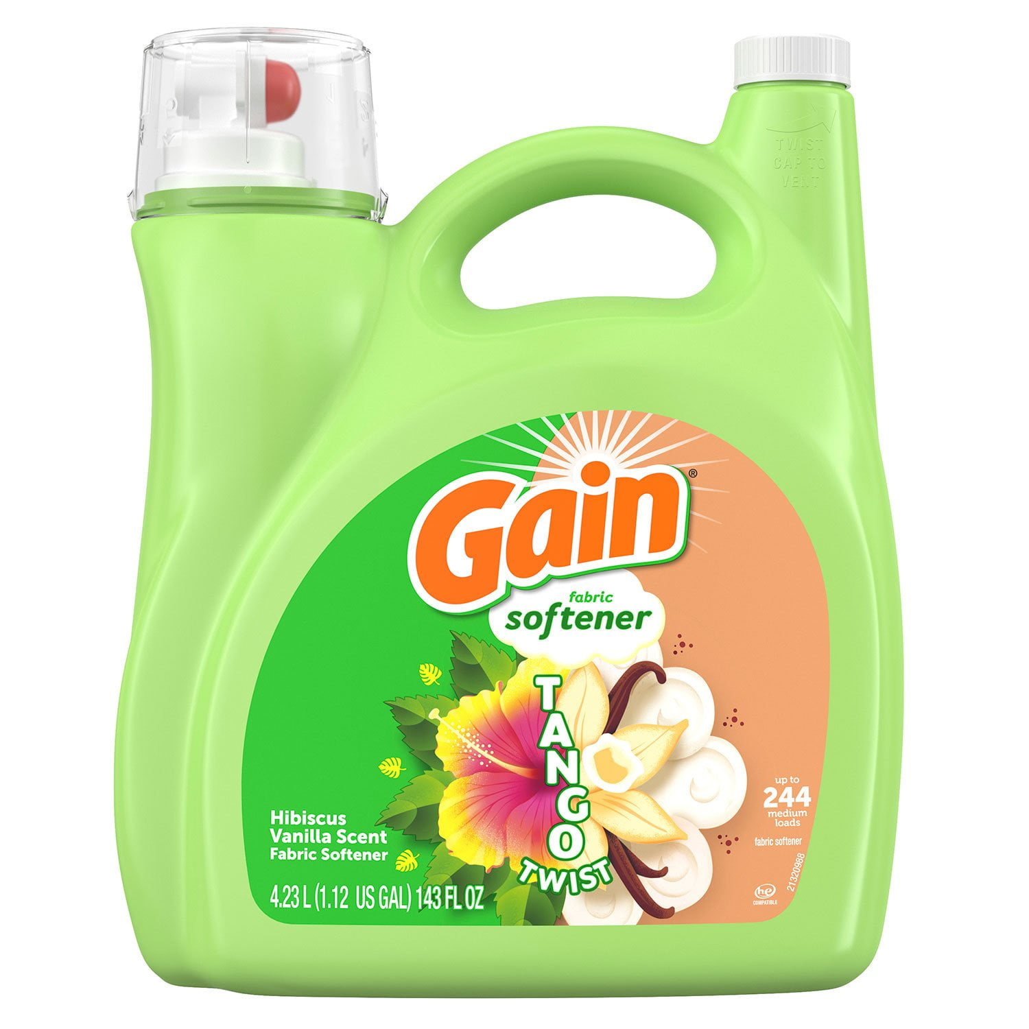 Gain Tango Twist Liquid Fabric Softener, Hibiscus and Vanilla Scent, 244  loads, 143 fl. oz. - Samsclub.com, image size:1500x1500
