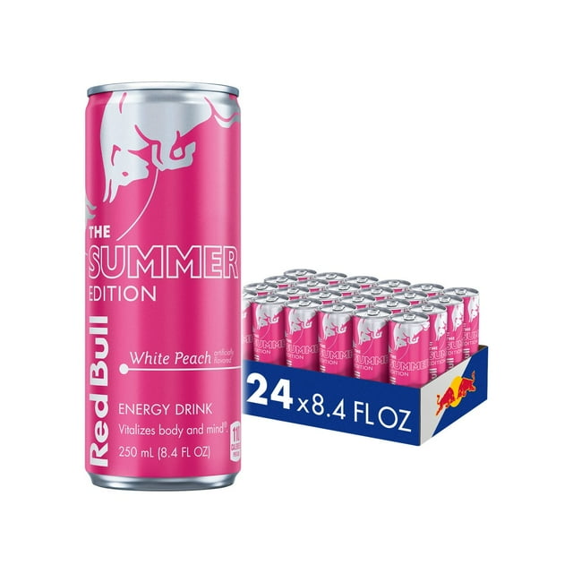 Red Bull Peach Edition Energy Drink, White Peach, 8.4 fl. oz., 24 pk.