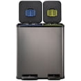 thumbnail image 1 of Simpli-Magic 18.5 Gallon (40L x 30L) Dual Compartment Step Trash Can – Kitchen Garbage Can with Waste & Recycling Bins – Slow-Close Lid, Odor Control, Hands-Free, 1 of 5