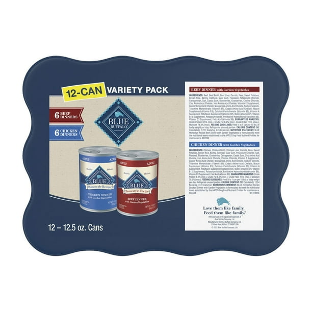blue buffalo chewing tobacco Blue Buffalo Homestyle Recipes Variety Pack, Adult Wet Dog Food, 12 ct.,  12.5 oz