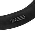 thumbnail image 5 of CAT® US Flag Leather Steering Wheel Cover with Metal Flag Emblem - Black, 14.5" - 15.5", 5 of 6
