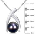thumbnail image 3 of 9.5-10 mm Black Round Tahitian Pearl Drop Pendant in Sterling Silver, 3 of 7