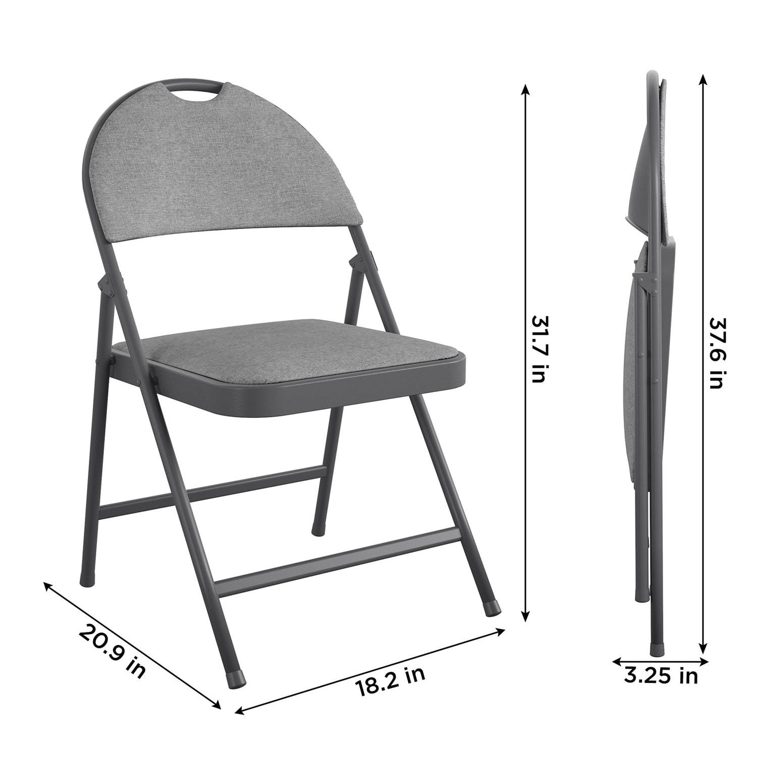 Padded Fabric Folding Chair - Thumbnail 3