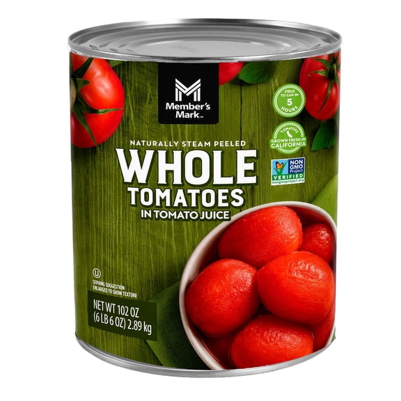 Member's Mark Whole Peeled Tomatoes In Tomato Juice, 102 oz.