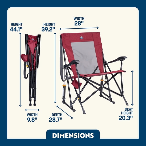 GCI Outdoor RoadTrip Rocker XL Portable Folding Camp Chair