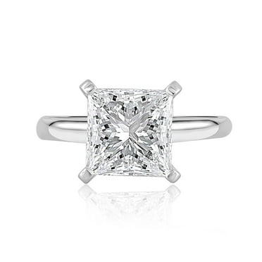Lab Created Princess Cut Solitaire Diamond Ring